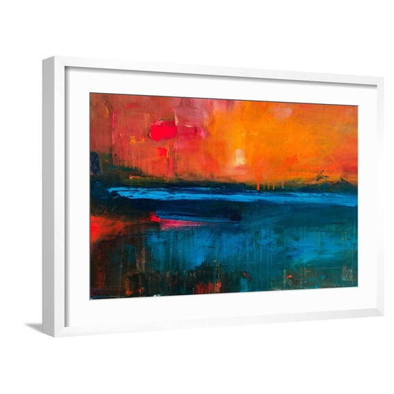 Art.com Abstract Oil Painting Background. Oil on Canvas Texture. Hand Drawn Oil Painting.Color Texture. Fra Art Print by Anton Evmeshkin, White Frame Wall Art, 29" x 21"