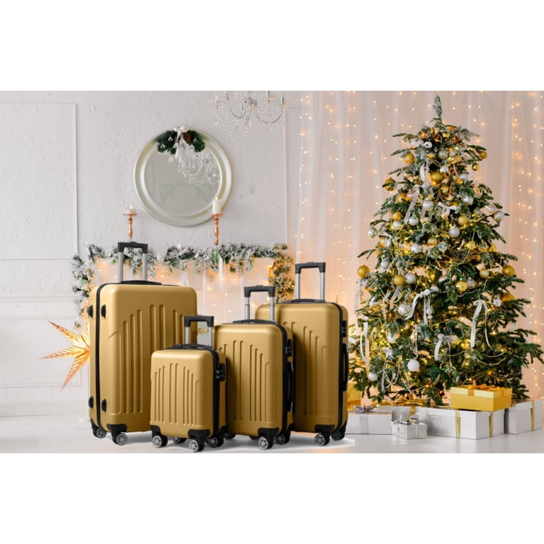 Zimtown 4 Piece Lightweight Spinner Luggage Set, ABS Hard Shell