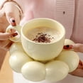 thumbnail image 4 of Taza de café de cerámica para oficina y hogar, posavasos con forma de girasol en forma de nube, taza creativa y bonita, no apta para microondas, apta para lavavajillas, para té, café con leche (6,5, 4 of 8