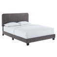 thumbnail image 1 of Modway Celine Channel Tufted Performance Velvet King Platform Bed in Gray, 1 of 10