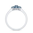 thumbnail image 2 of Rosec Jewels Real London Blue Topaz Flower Engagement Ring - Cluster Ring for Women - AAA Grade - Ready to Gift with Jewelry Box, 14K White Gold, US 7.50, 2 of 8
