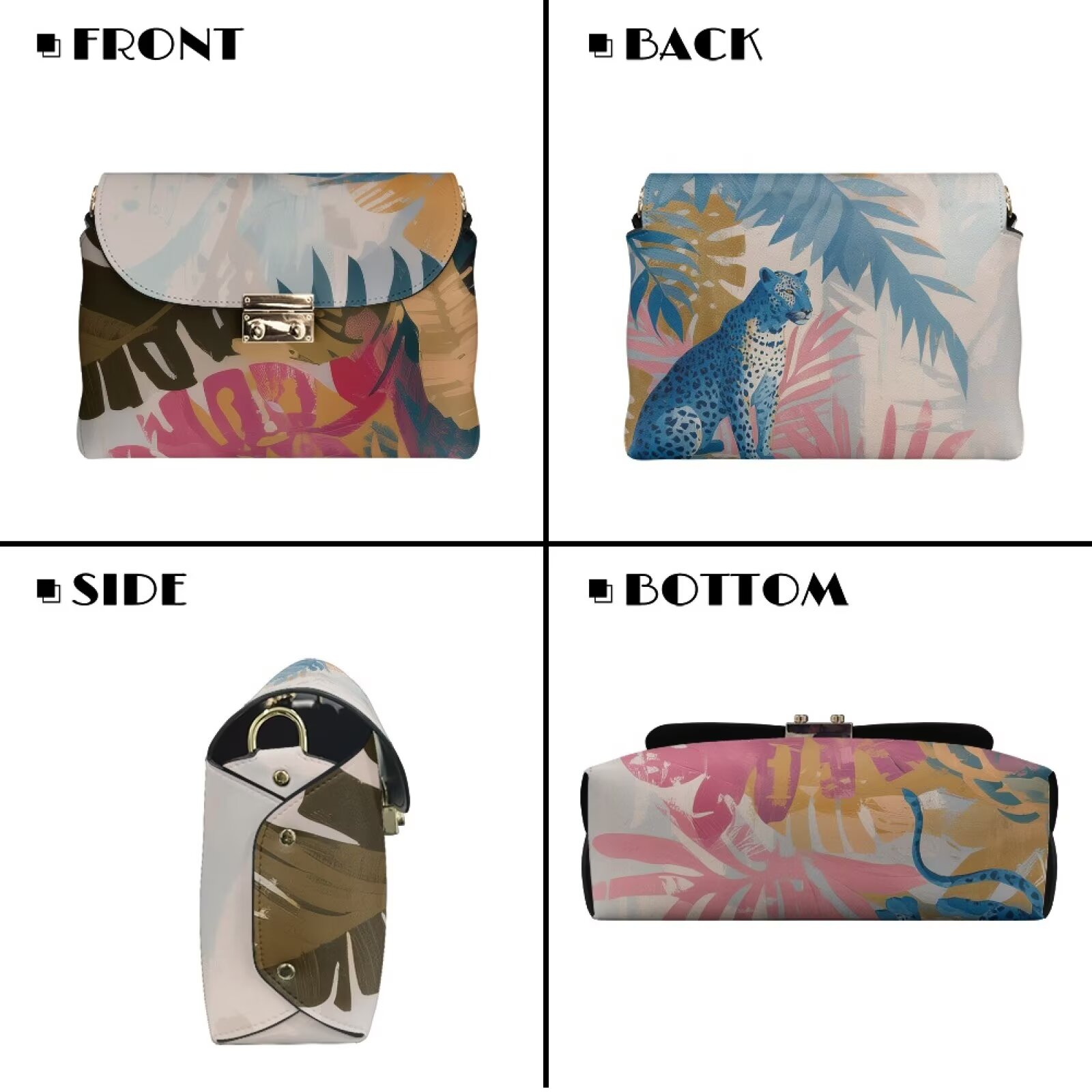 Pzuqiu Abstract Print Crossbody Bags Leather Women Vintage Trendy Small Leather Crossbody Bags for Women Metal Chain Strap Lightness for Party and Special Occasions