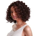 thumbnail image 3 of LUXLUXE Idia Curly 13 Inch Long 4X4 Hand-Tied Lace Front Wig, Good Heat Resistant Fiber,Medium Red and Black Blend, 3 of 4