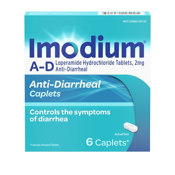 Imodium A-D Diarrhea Relief Caplets, Loperamide Hydrochloride, 6 Count