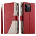 thumbnail image 4 of Funda cartera GANGXUN para iPhone 14 Pro , cuero PU con tarjetero, cremallera, correa de mano, soporte y protección 683°, 4 of 6