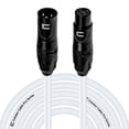 thumbnail image 1 of Balanced XLR Cable Male to Female - 35 Feet White - Pro 3-Pin Microphone Connector for Powered Speakers, Audio Interface or Mixer for Live Performance & Recording, 1 of 4