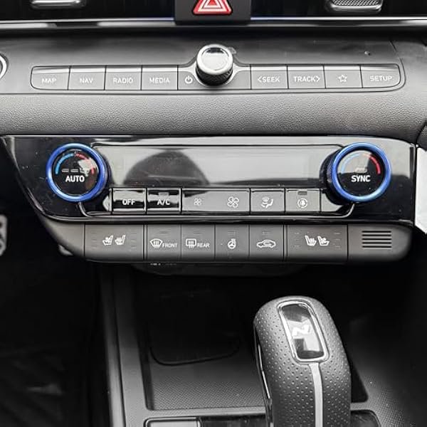 wonima02 2PCS Aluminum Alloy Air Conditioning Adjustment Knob Cover Compatible with Hyundai Elantra Hyundai Elantra N 2021-2025 Accessories (Blue)