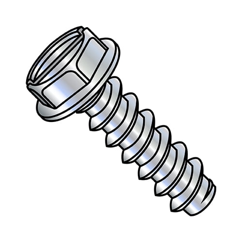 1/4-14X1 1/2 Slotted Indented Hex Washer Self Tapping Screw Type B Fully Threaded Zinc (Pack Qty 1,250) BC-1424BSW