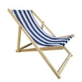 thumbnail image 2 of Dark Blue Populus Wood Sling Chair - Folding Outdoor Chaise Lounge With Broad Stripe, 24.71 In. Width, 40.81 Depth For Garden Use Chair, 7.72 Lb Weight, 220 Lbs Limit, 2 of 3