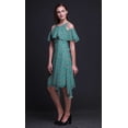 thumbnail image 4 of Bimba Damask Print Flutter Sleeve Womens Party Tunic Cold Shoulder Midi Dress-Medium, 4 of 6