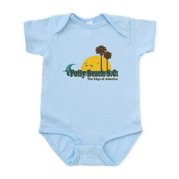 CafePress - Folly Beach SC Infant Bodysuit - Baby Light Bodysuit, Size Newborn - 24 Months