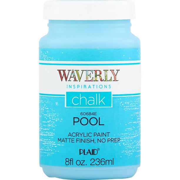 Waverly Inspirations 60684E Chalk Paint, Ultra Matte, Pool, 8 fl oz