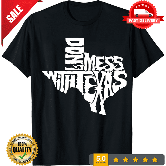 Mens Texas Tshirt Don't Mess With Texas Short Sleeve T-shirt-Black-large, LIMITED EDITION-TH63944