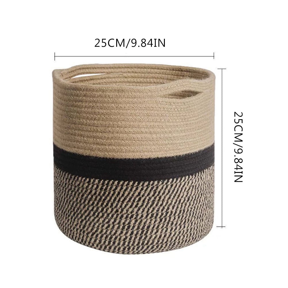 Rope Woven Plant Basket 10inch Jute Plant Basket for Plant Pots Indoor Flower Pot Covers Decorative Round Tree Planter Basket Modern Closet Storage Bin for Home Decor