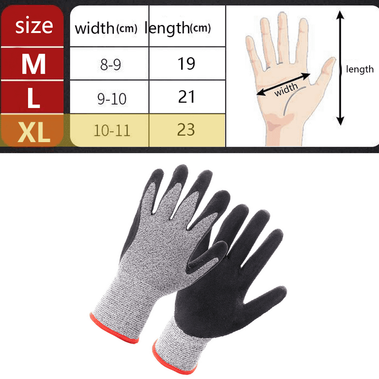 1 Pair of Waterproof Cut Resistant Gloves Safety Garden Wear Resistant Working Gloves for Cutting Slicing Wood Carving Gardening Supplies (Size M)