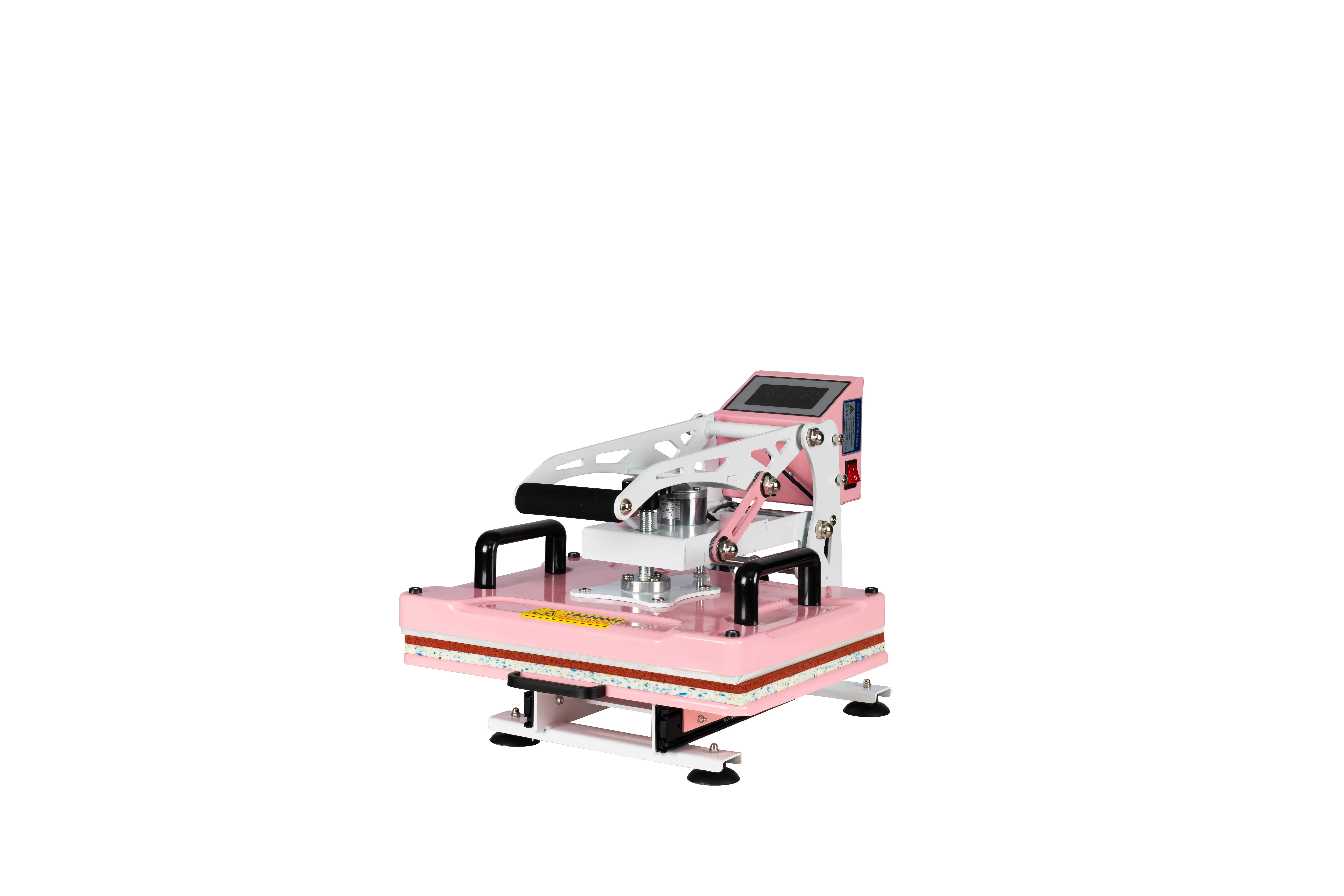 12x15 Heat Press,Platen Heat Press Machine With Slide-out base for T Shirts,Dual Support arm Bar, Professional Sublimation Printers for Home and Business Use,Pink