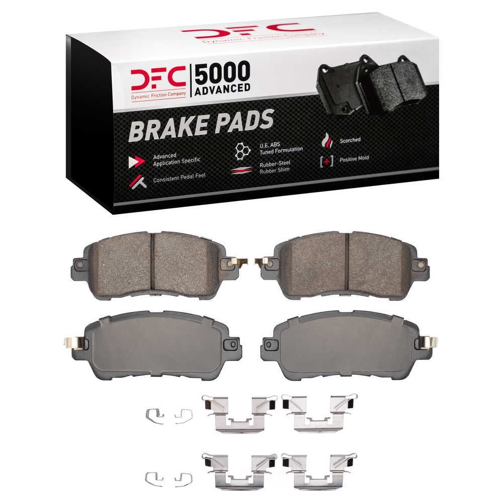 Dynamic Friction Company 1551-1852-01 DFC 5000 Advanced Brake Pads - Ceramic and Hardware Kit - OE