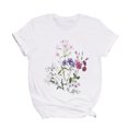 thumbnail image 5 of Patlollav Womens Tops Fashion Floral Plant Print Female Round Neck Loose T-Shirt, 5 of 6
