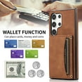thumbnail image 6 of Allytech Slim Wallet Case for Samsung Galaxy S24 Ultra, Business Premium PU Leather Multi-Card Slots Anti-Drop Anti-Scratch Full Body Protection Kickstand Case for Samsung Galaxy S24 Ultra - Brown, 6 of 6