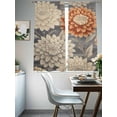 thumbnail image 4 of Burnt Orange Grey Flower Sheer Curtains 72 Inch Length 2 Panels Set, Botanical Spring Floral Voile Window Treatment Rod Pocket Curtains Sheers Drapes for Bedroom/Living Room/Kitchen 52"x72"x2, 4 of 7