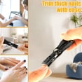thumbnail image 4 of Nail Clippers for Thick Nails Wide Jaw Nail Cutter Stainless Steel Nail Trimmer with Nail File and Leather Case Splash Proof Fingernail Cutter Labor Saving Fingernail Trimmer for Women Men, 4 of 7