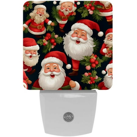 

Santa Claus LED Square Night Lights - Stylish and Functional Nightlight for Better Sleep - Energy Saving Plug-in Wall Light with Auto Sensor