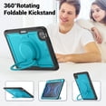 thumbnail image 7 of Decase for iPad Pro 11 Inch (2022/2021/ 2020/2018) Case,Rugged Shockproof Tablet Cover with 360° Rotating Hand Strap Foldable Hidden Stand,for iPad 11 (4th/ 3rd/ 2nd/ 1st) Generation,Lightblue, 7 of 7