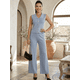 thumbnail image 2 of Conjunto 2 Piezas Casual Chic para Mujer, Top Elegante con Botones y Pantalón Amplio Cómodo, 2 of 5