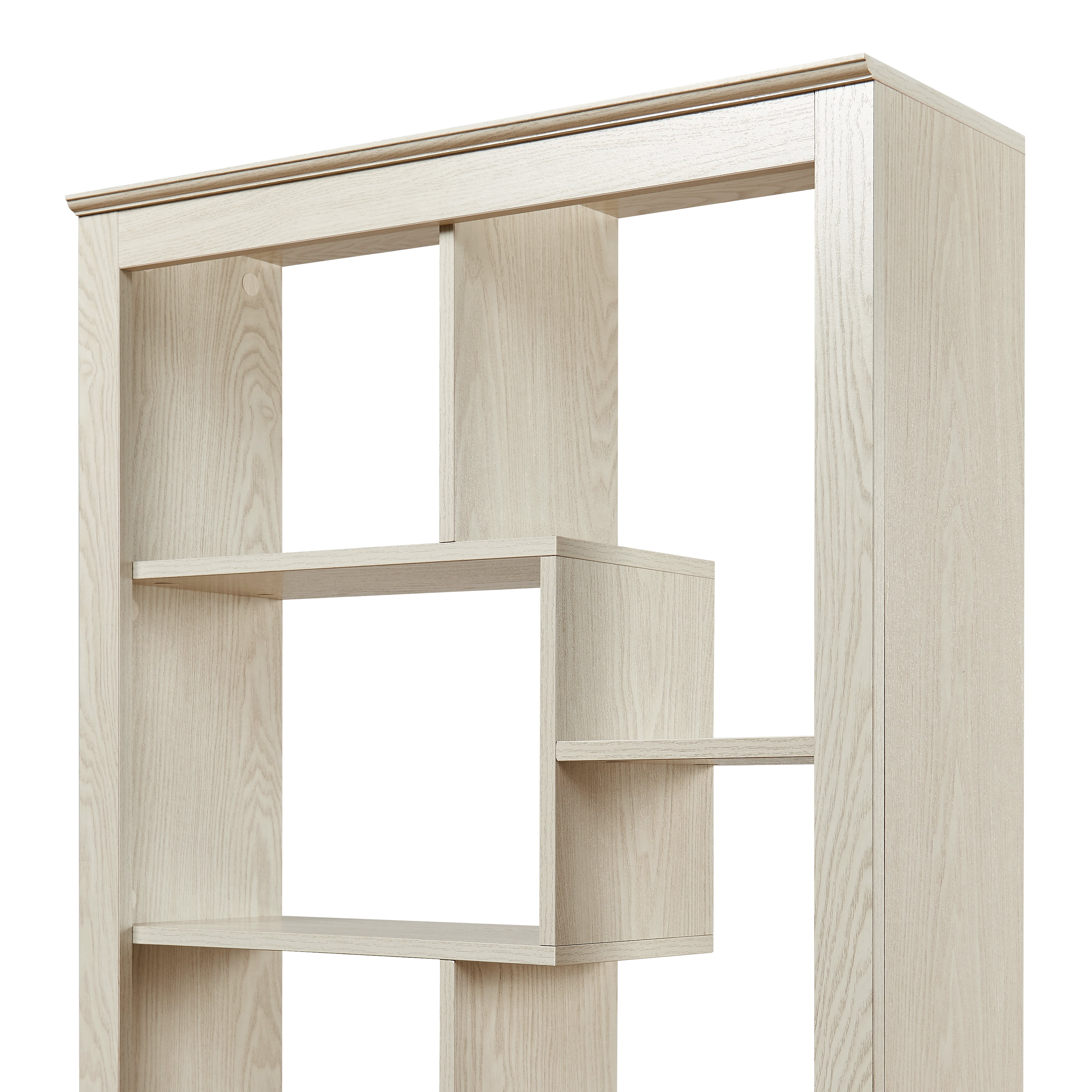 31.5x64.6-Inch Free Combination Open Bookshelf with Multi-Grid Display, Freestanding Storage Cabinet and Bookcase with Anti-Tip Straps, White