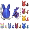 thumbnail image 3 of Toyeng 2PCS 3D Printed Easter Eggs with Bunny Inside, 3D Printing Animals Toys for Home Executive Desk Decor Red-Blue Gradient 8*5 cm, 3 of 9