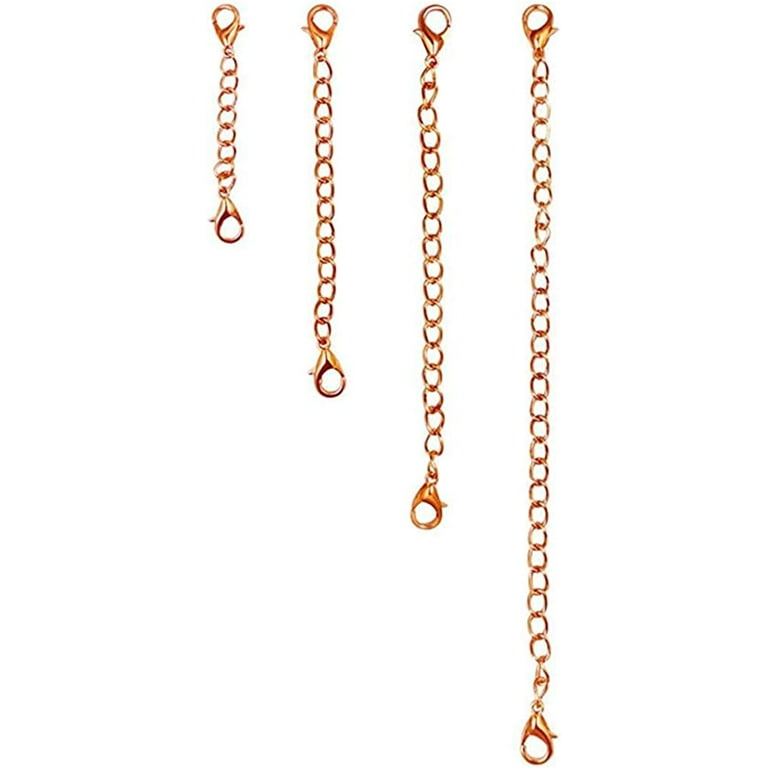 Dockapa 4pcs Necklace Extenders Bracelet Extender Chain Extension Necklaces Chains Double Lobster Clasp Extender Chain Set Hypoallergenic Jewelry