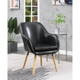 thumbnail image 2 of Pemberly Row Accent Chair in Blue Linen Fabric with Wood Legs, 2 of 9