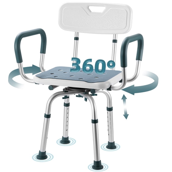 Silla de ducha giratoria ajustable Aidwaygo con capacidad de 400 lb