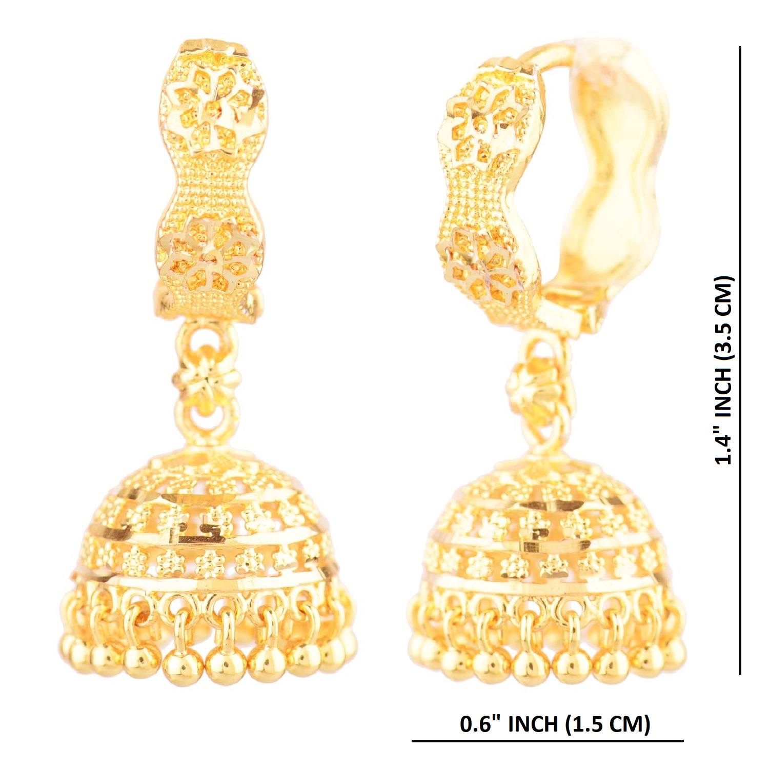 Antique Gold Pearl Hoop Jhumka Earrings - Lovisa