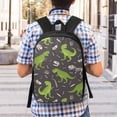 thumbnail image 5 of Disketp Dinosaur Skeleton School Backpack, Lightweight Basic Middle School Bookbags 17 Inch Casual Daypack for Student College, Travel or Outdoor, 5 of 6