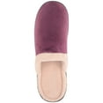 thumbnail image 6 of ABSOLUTE FOOTWEAR Womens Easy Slip On Velour Open Back Winter Mule Slippers with Fleece Lining and Collar - Burgundy - US 9, 6 of 7