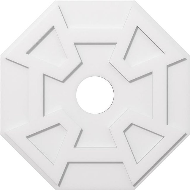 Ekena Millwork CMP30LG-06000 30 Po OD x 6 Po ID Carré Logan Architectural Grade PVC Contemporain Médaillon de Plafond