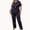 Black, variant on Jamicy Soft Pajamas for Women Fashion Plus Size Love Printed Round Neck Short Sleeve Tops with Comfortable Long Pants Plus Woemn's Pajamas Set
