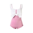 thumbnail image 1 of Advancent Manténgase seguro y con estilo Vestido de color sólido sin mangas para mujeres turistas Hoja de loto Poliéster Modificar la cintura Traje de baño Rosa, 1 XXL, 1 of 6