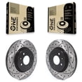 thumbnail image 1 of DS-One Front Coated Drilled Slotted Disc Brake Rotors Pair for Car Kia Rio Hyundai Accent KD-100403, 1 of 11