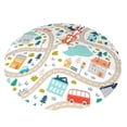 thumbnail image 2 of Kll 36" Christmas Tree Skirt Hand Drawn Cars Trucks Buses And Roads Xmas Tree Skirts Mat For New Year Xmas Holiday Party Indoor Outdoor Home Decoration, 2 of 9