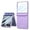 Purple, variant on Case for Samsung Galaxy Z Flip 6 with Tempered Glass Front Screen Protector, Matte PC Slim Cover with Hinge Protection Anti-Scratch Drop Protection, Wireless Charging Compatible, Silver