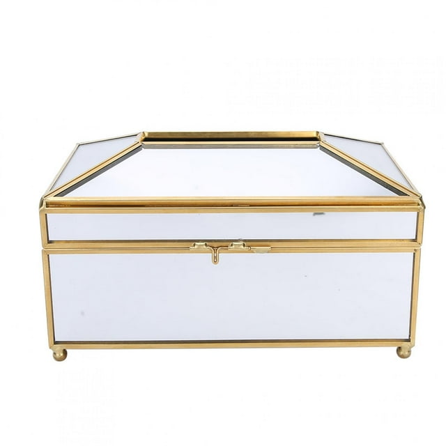 Household Mirror Surface Tissue Box Living Room Makeup Tissue Napkin Storage Box (S)