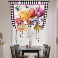thumbnail image 3 of Spring Tulips Balloon Curtains for Bedroom/Front Door/Bathroom, Colorful Flowers Botanical Butterfly Farm Wooden Tie Up Curtains 63 Inch Length Kitchen Curtains Shades for Windows 46"x63", 3 of 8