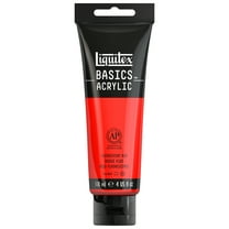 Liquitex BASICS Acrylic Color, 4 oz. Tube, Fluorescent Red