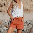 thumbnail image 5 of Women's Pants High-Waisted Straight-Leg Sports Casual Loose Shorts - Pink/Purple/Blue/Light Blue/Beige/Red/Orange/Yellow/Green/Mint Green/Coffee/Silver/Camouflage, S-5xl | Yubnlvae (Orange | 5XL), 5 of 9