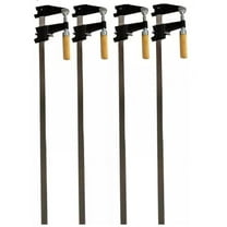 Set of 4 pc 18" Steel Bar Clamps 2.5" Throat Depth Heavy Duty Wood Handle Woodworking Tools