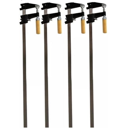 Set of 4 - 36 Steel Bar Clamp with Metal Ratcheting System and Quick Release Suitable for a Wide Range of Woodworking and Metalworking