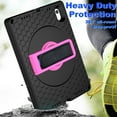 thumbnail image 6 of K-Lion for Apple iPad 10th Gen 10.9" 2022 Rugged Case Honeycomb Pattern 360° Rotatable kickstand Handstrap Shoulder Strap Shockproof Anti-Scratch Heavy Duty Case,E, 6 of 8