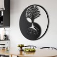 thumbnail image 3 of Arte de pared de metal, arte de pared del árbol de la vida de metal, letrero familiar de árbol de metal, decoración de pared, decoración del hogar, idea de regalo perfecta, 28 × 28 cm, 3 of 4